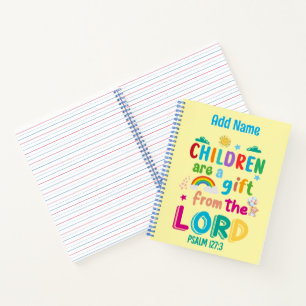 Carnet "Les enfants sont un don du Seigneur" (bleu-garçon