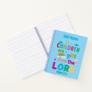 Carnet "Les enfants sont un don du Seigneur" (garçon - bl