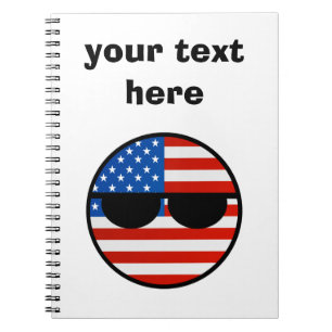 Carnet Les Etats-Unis Geeky tendants drôles Countryball