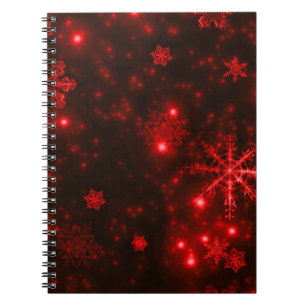 Carnet Les flocons de neige sur l'Arrière - plan rouge pr