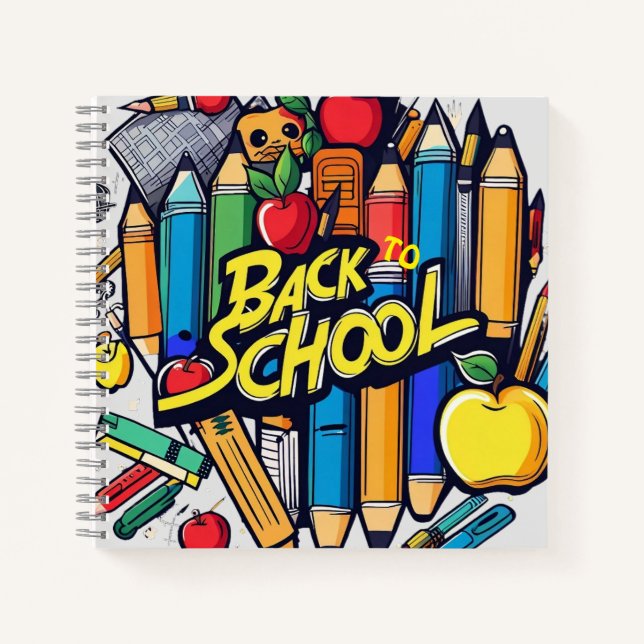 Carnet Les fournitures scolaires amusantes (Devant)
