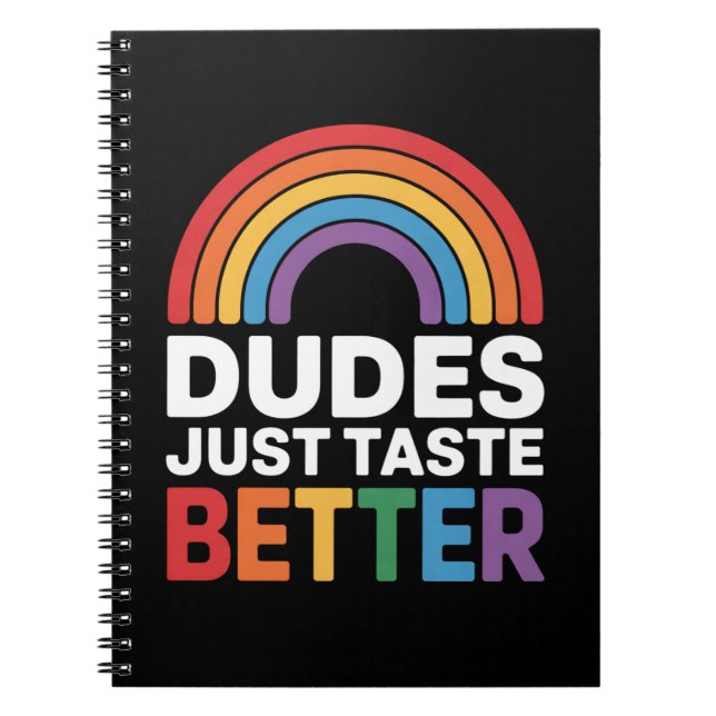 Carnet Les mecs Goûtent Mieux Drôle Gay Rainbow LGBTQ (Devant)
