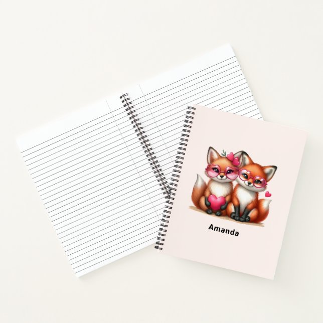 Carnet Les mignons renards orange en amour (Intérieur)