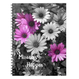 Carnet Les miracles se produisent Fleurs de marguerite af