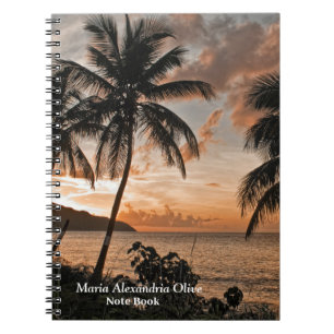 Carnet Les palmiers Tropical Sunset Beach Personnalisent