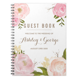 Carnet Les pivoines roses romantiques ont personnalisé le