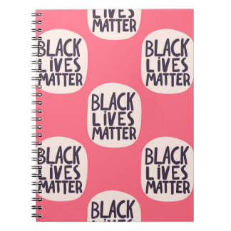 Carnet Les vies noires comptent, motif calligraphique