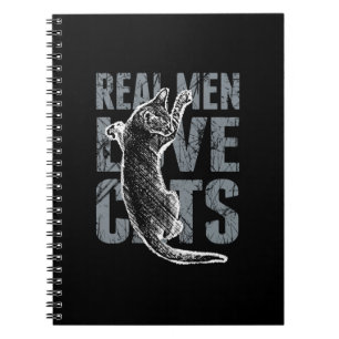 Carnet Les vrais hommes adorent les chats en style détend