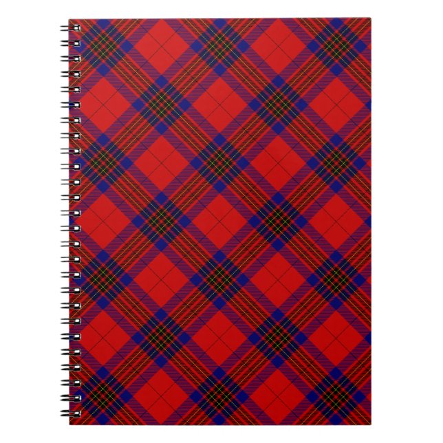 Carnet Leslie tartan rouge bleu violet plaid (Devant)