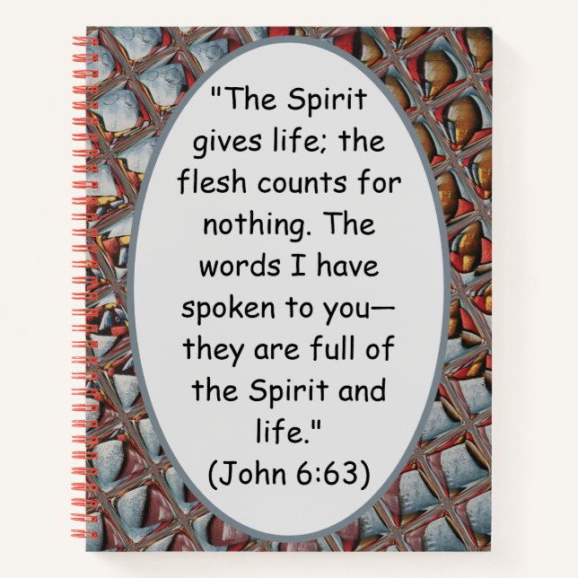 Carnet L'Esprit Donne Vie : Jean 6:63 Écriture (Devant)