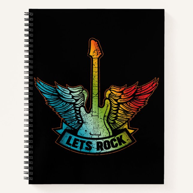 Carnet Let's Rock Legend Rock and Roll Music Guitar (Devant)