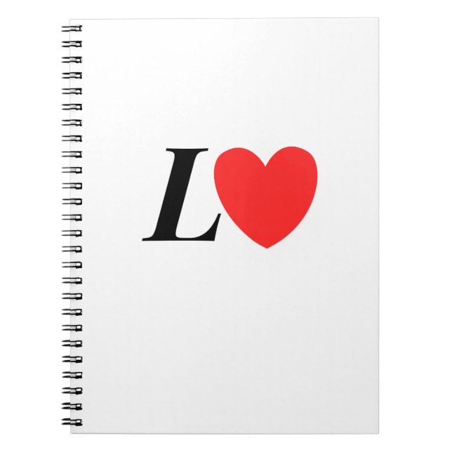 Carnet Letter L Heart - Valentine Initial Love Design (Devant)