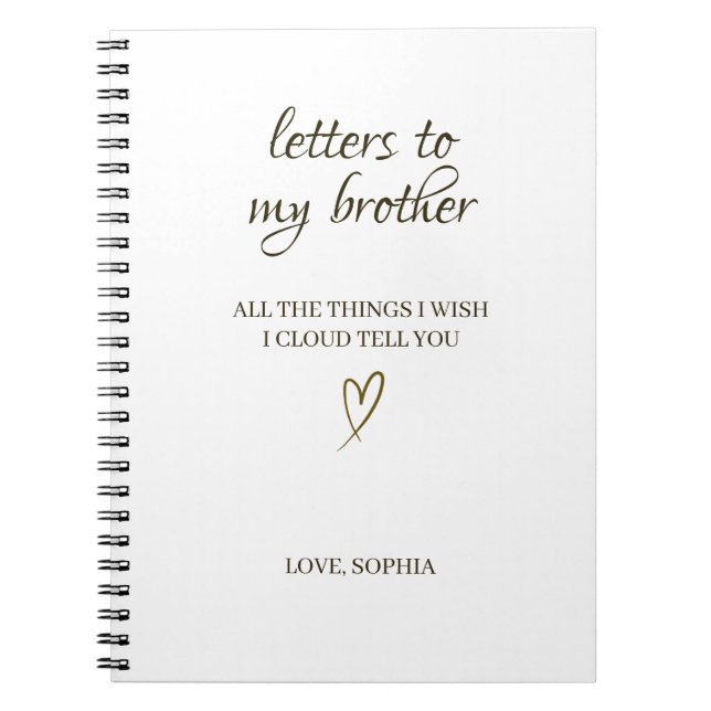 Carnet Letters to My Brother– Personalized Letter (Devant)