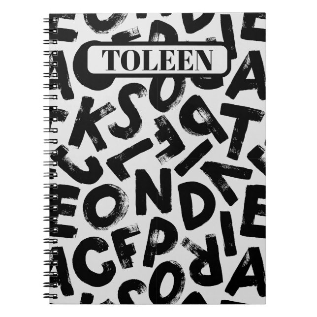 Carnet Lettre alphabet personnalisée Motif (Devant)
