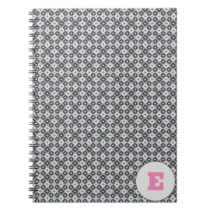 Carnet Lettre avec motif gris et blanc