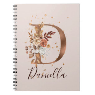 Carnet LETTRE FLEURIE D automne COPER Automne Fleurs D