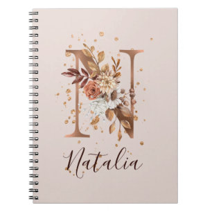 Carnet LETTRE Florale D'Automne Cuivre N Fleurs D'Automne