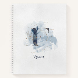 Carnet LETTRE Florale Personnelle Moderne MONOGRAPHE F Bl