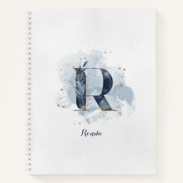 Carnet Lettre Florale Personnelle Monogramme Moderne R Or
