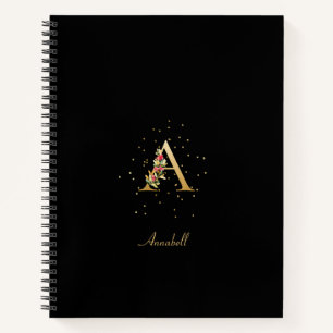 Carnet Lettre initiale A en monogramme moderne avec motif