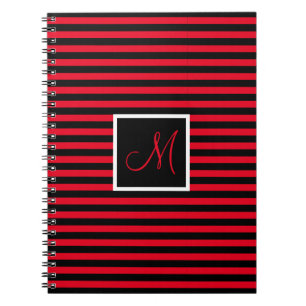 Carnet Lettre initiale personnalisée en bande rouge et no