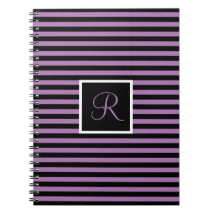 Carnet Lettre initiale personnalisée triée violet et noir