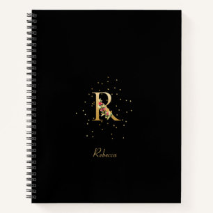 Carnet Lettre initiale R en monogramme moderne avec motif