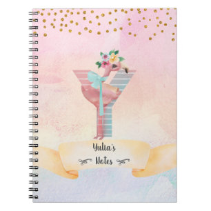 Carnet Lettre monogramme Y Flamant rose bébé Fille Journa