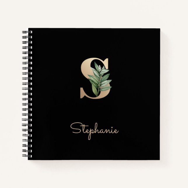 Carnet LETTRE MONOGRAPHIQUE BOtanique Élégante S (Devant)
