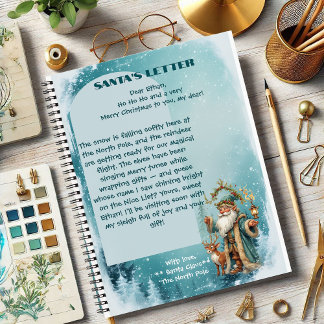 Carnet Lettre personnalisée du Père Noël avec un reneinde