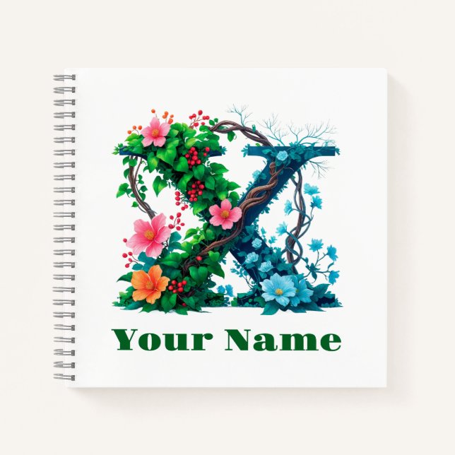Carnet Lettre personnalisée X (Devant)