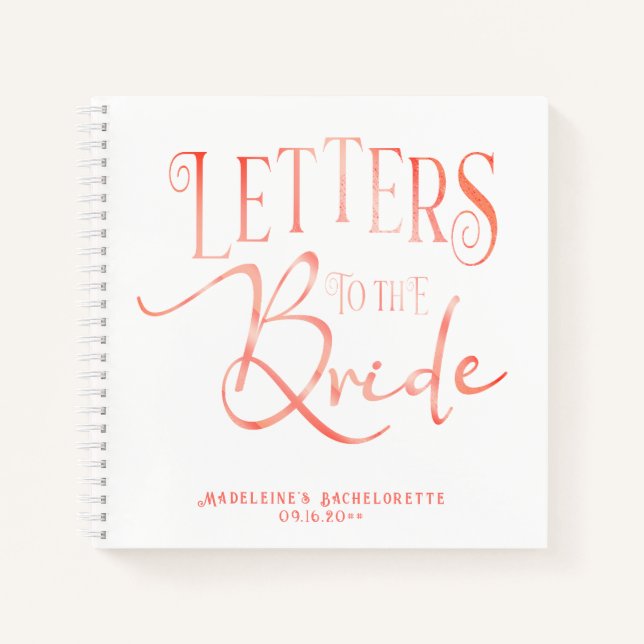 Carnet Lettres À La Femme Douche Bachelorette Guestbook (Devant)