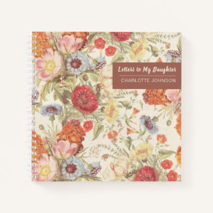 Carnet Lettres à ma fille Fleurs Vintages Gardes