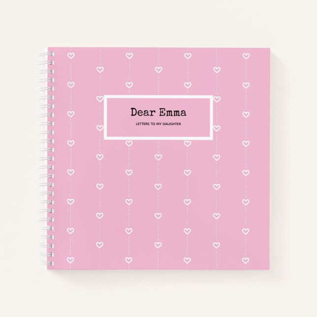 Carnet Lettres à ma fille | Mémoire de conservation rose (Devant)