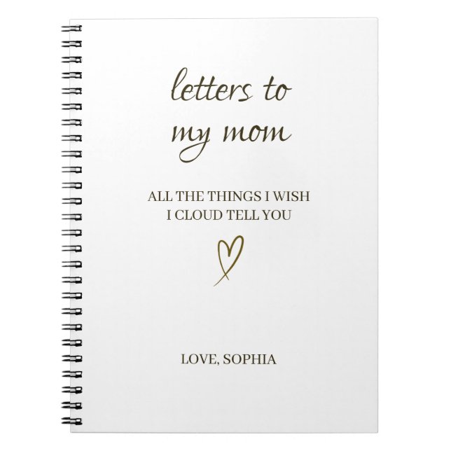 Carnet Lettres à ma mère – Lettre personnalisée (Devant)