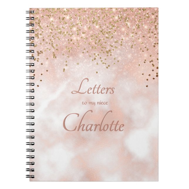 Carnet Lettres À Ma Nièce De Fille Pink Gold (Devant)