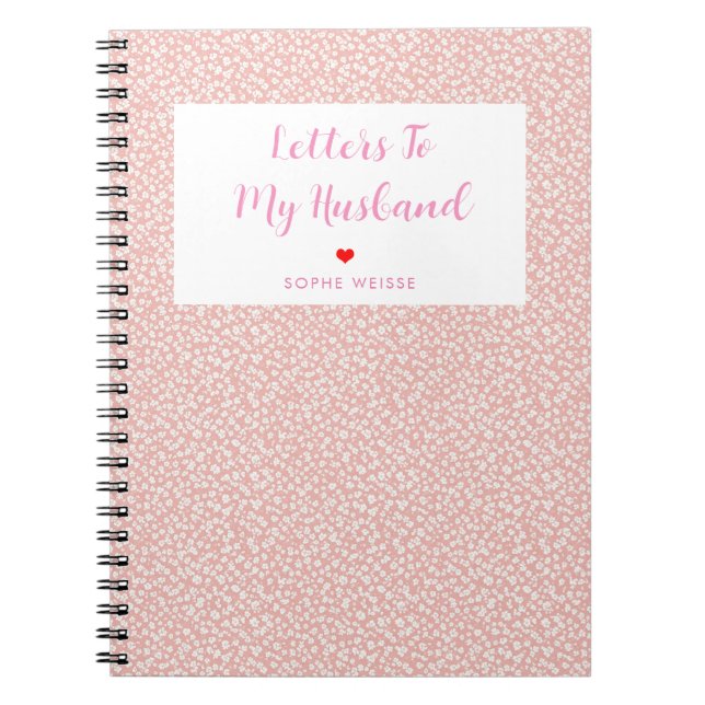 Carnet Lettres à mon mari Personnalisé Pretty Pink (Devant)