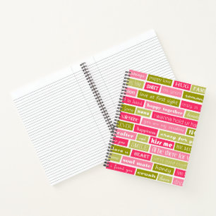 Carnet Lettres d'amour rose et vert