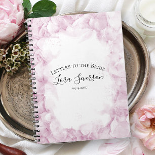 Carnet Lettres d'aquarelle rose Hydrangea à la mariée