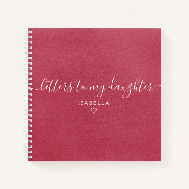 Carnet Lettres de script rose Berry à ma fille Keepsaké (Devant)