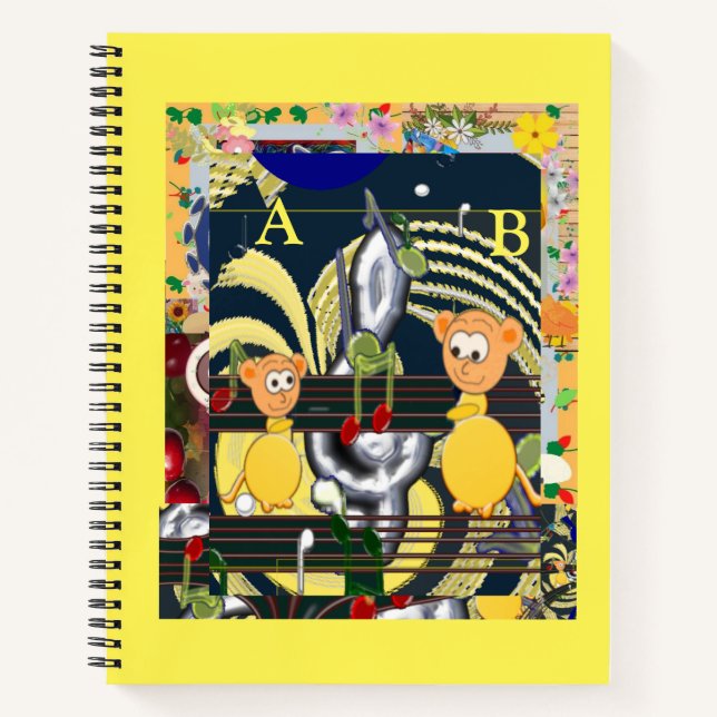 Carnet Lettres de suivi alphabétique Feuilles Mice (Devant)