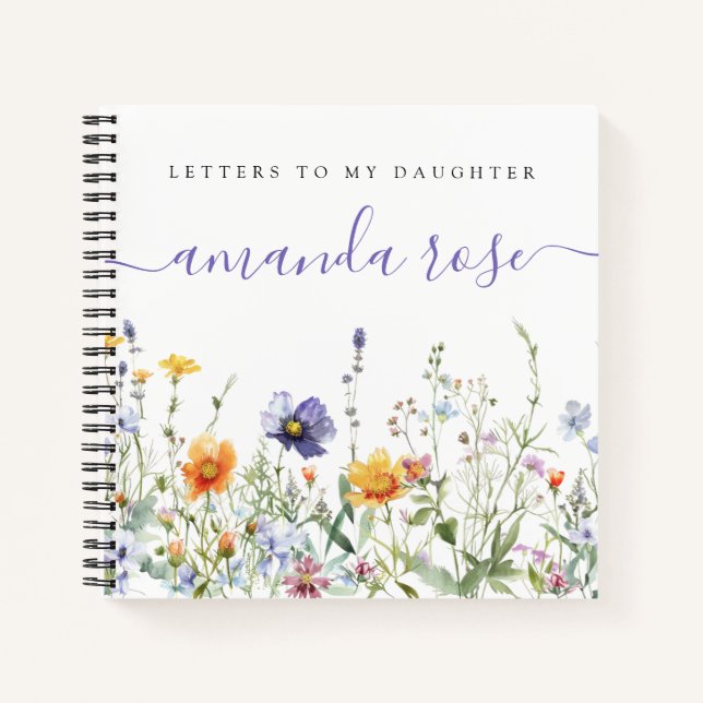 Carnet Lettres fleurs sauvages à ma fille garde la mémoir (Devant)