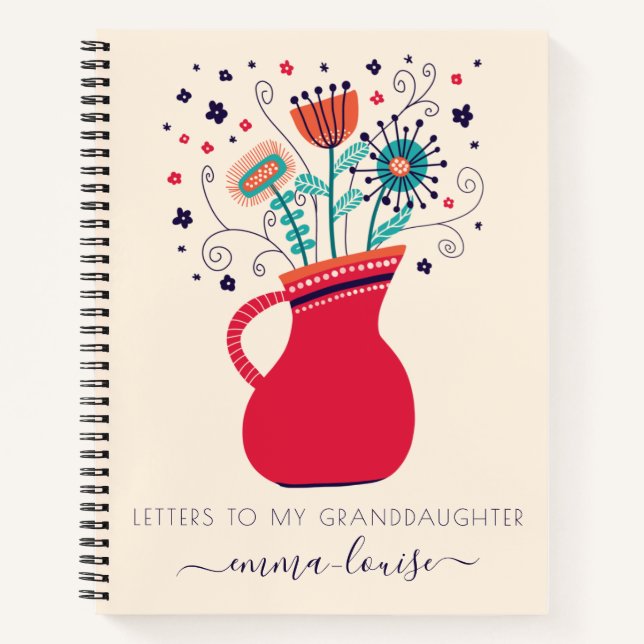 Carnet Lettres fleurs sauvages à ma petite-fille Keepsaké (Devant)