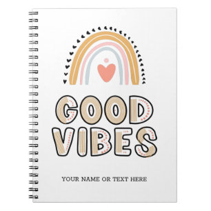 Carnet Lettres Good Vibes Rainbow Boho