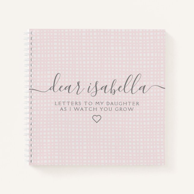 Carnet Lettres roses à ma fille garde la mémoire (Devant)