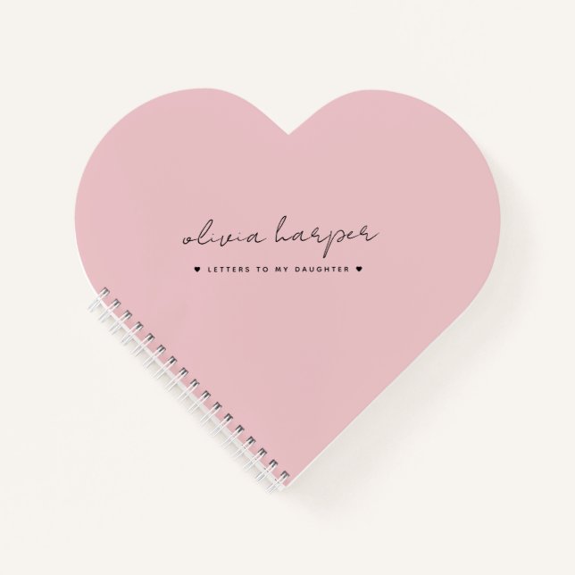 Carnet Lettres roses à ma fille garde mémoire (Devant)