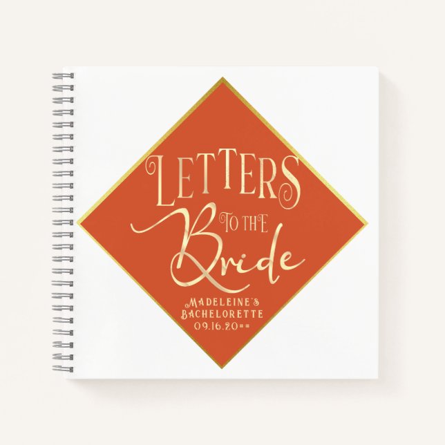 Carnet Lettres Rouges À La Mariée Bachelorette Guestbook (Devant)