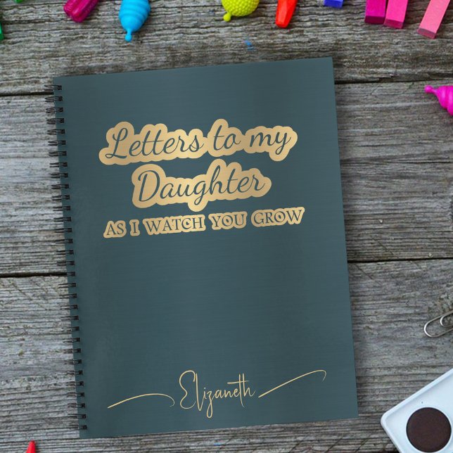 Carnet Lettres turquoises à ma fille garde la mémoire (Créateur téléchargé)