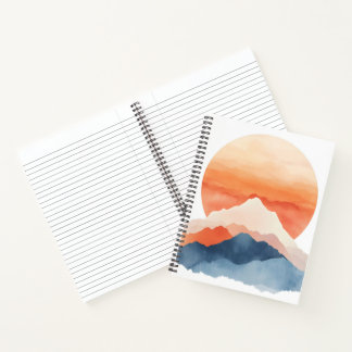 Carnet Lever du soleil du pic Abstrait d'or