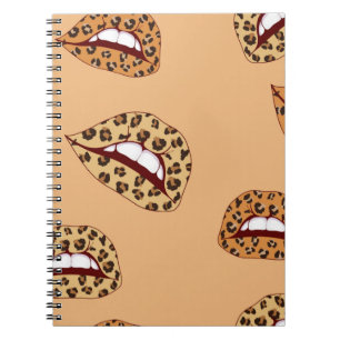Carnet lèvres Empreintes de léopard sans couture motif, l